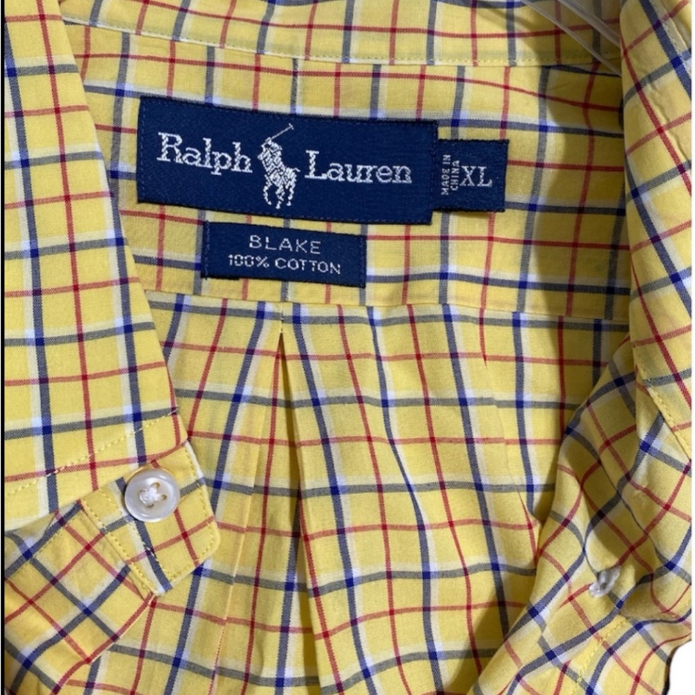 🎉HOST PICK 🎉Polo Ralph Lauren, Blake Yellow Plaid Long Sleeve Button Dow… - Picture 2 of 3